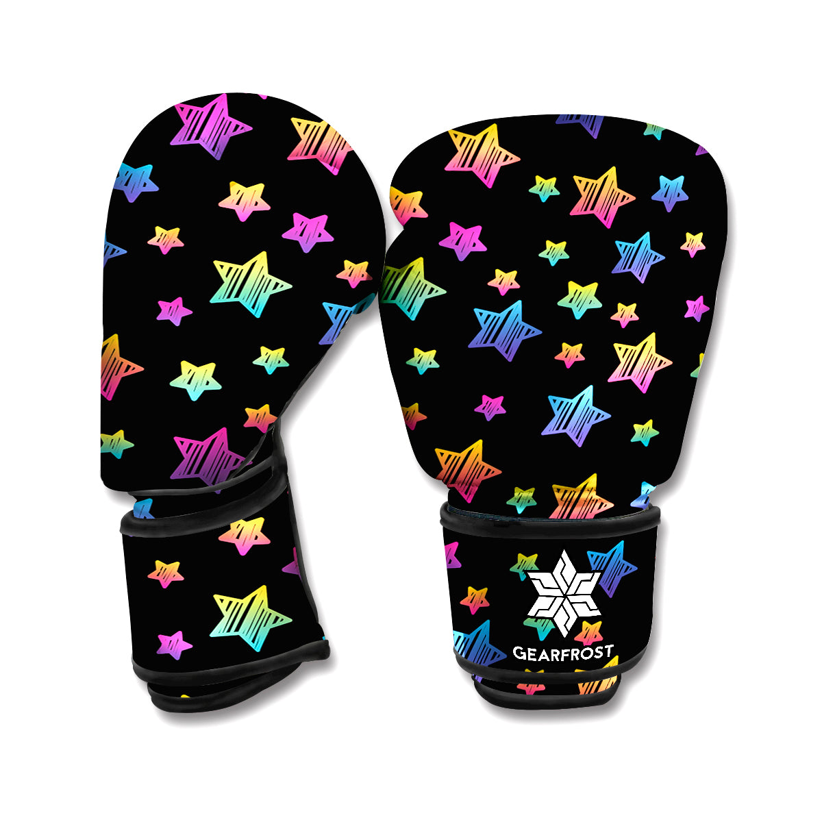 Rainbow Stars Pattern Print Boxing Gloves