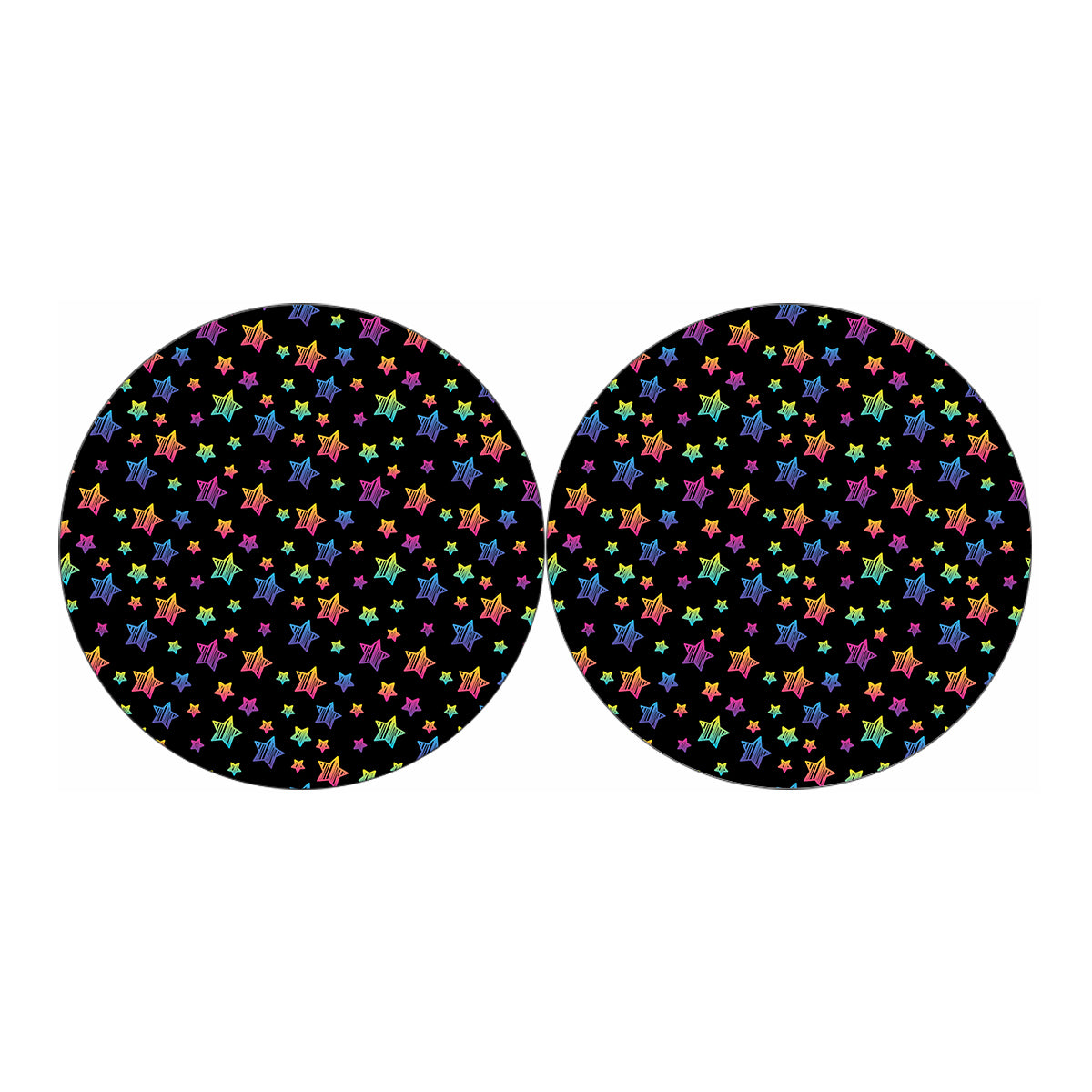 Rainbow Stars Pattern Print Car Coasters