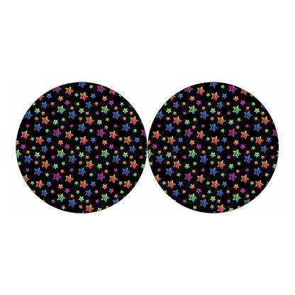 Rainbow Stars Pattern Print Car Coasters
