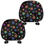 Rainbow Stars Pattern Print Car Headrest Covers
