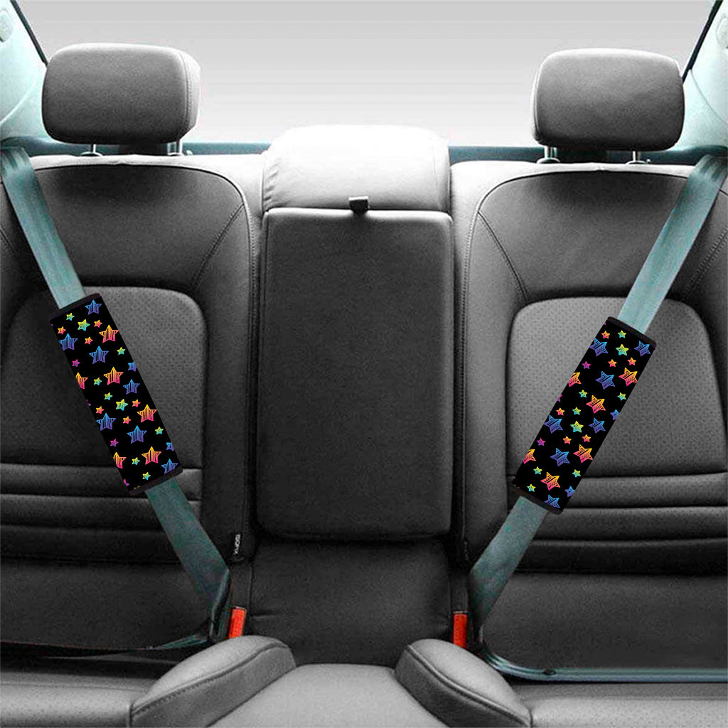 Rainbow Stars Pattern Print Car Seat Belt Covers