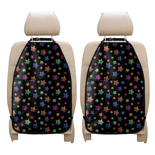 Rainbow Stars Pattern Print Car Seat Organizers