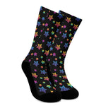 Rainbow Stars Pattern Print Crew Socks