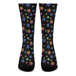 Rainbow Stars Pattern Print Crew Socks