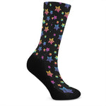 Rainbow Stars Pattern Print Crew Socks