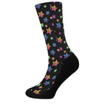 Rainbow Stars Pattern Print Crew Socks