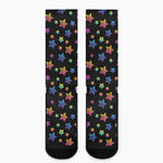 Rainbow Stars Pattern Print Crew Socks