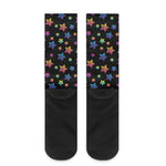 Rainbow Stars Pattern Print Crew Socks