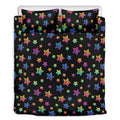 Rainbow Stars Pattern Print Duvet Cover Bedding Set