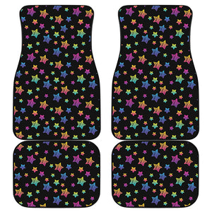 Rainbow Stars Pattern Print Front and Back Car Floor Mats