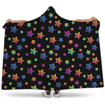 Rainbow Stars Pattern Print Hooded Blanket