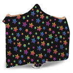Rainbow Stars Pattern Print Hooded Blanket