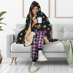 Rainbow Stars Pattern Print Hooded Blanket