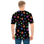 Rainbow Stars Pattern Print Men's T-Shirt