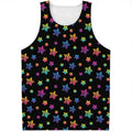 Rainbow Stars Pattern Print Men's Tank Top