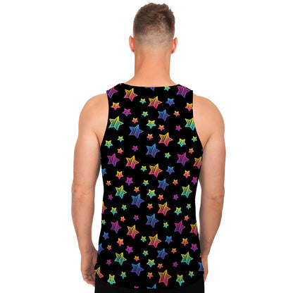 Rainbow Stars Pattern Print Men's Tank Top