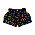 Rainbow Stars Pattern Print Muay Thai Boxing Shorts