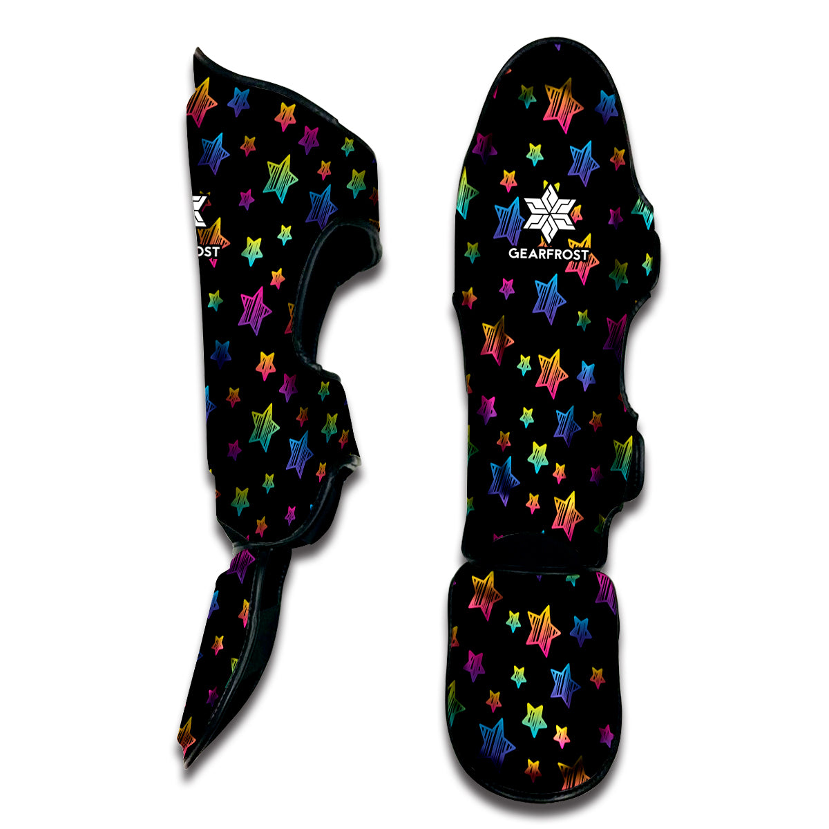 Rainbow Stars Pattern Print Muay Thai Shin Guard