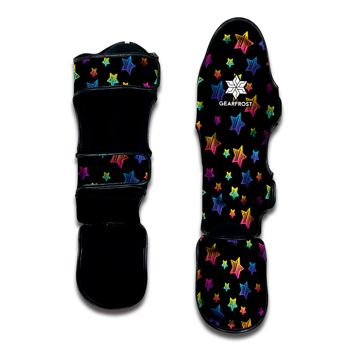 Rainbow Stars Pattern Print Muay Thai Shin Guard