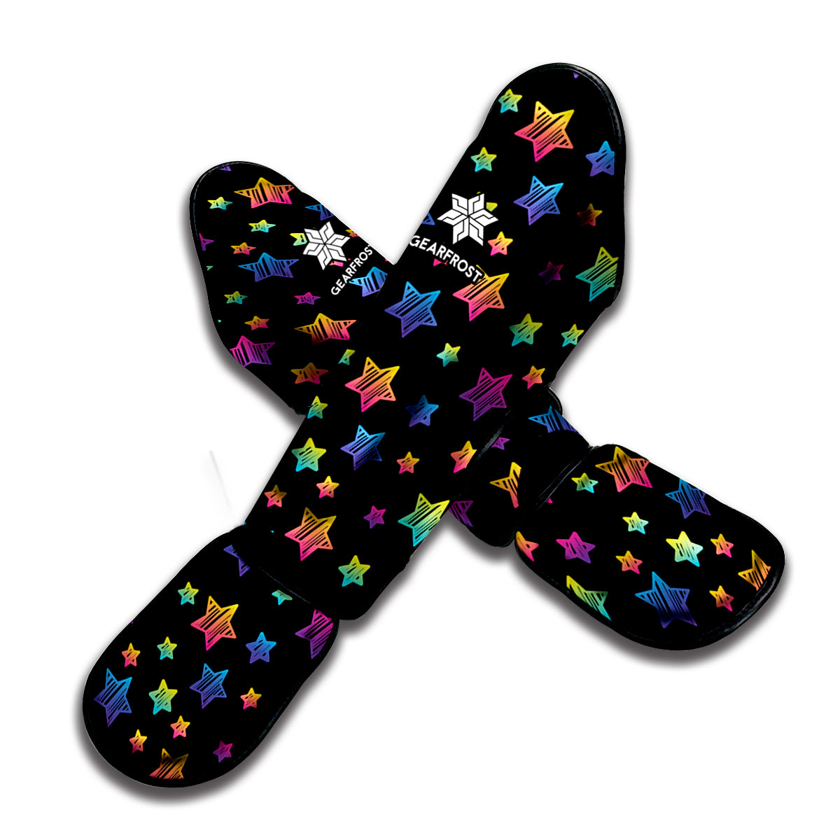 Rainbow Stars Pattern Print Muay Thai Shin Guard