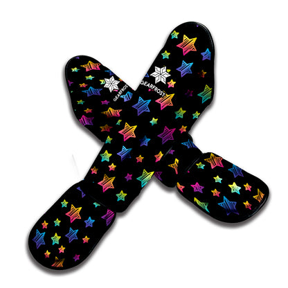 Rainbow Stars Pattern Print Muay Thai Shin Guard
