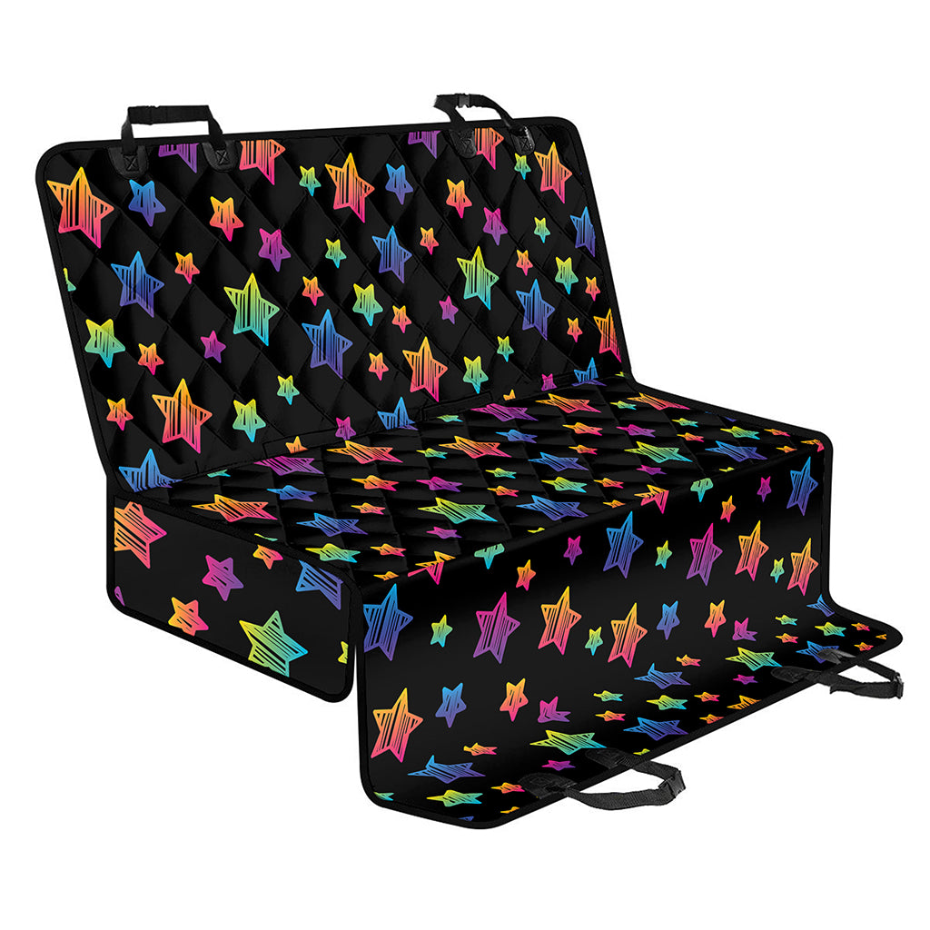 Rainbow Stars Pattern Print Pet Car Back Seat Cover