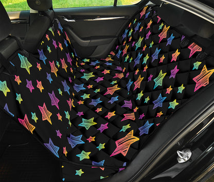 Rainbow Stars Pattern Print Pet Car Back Seat Cover
