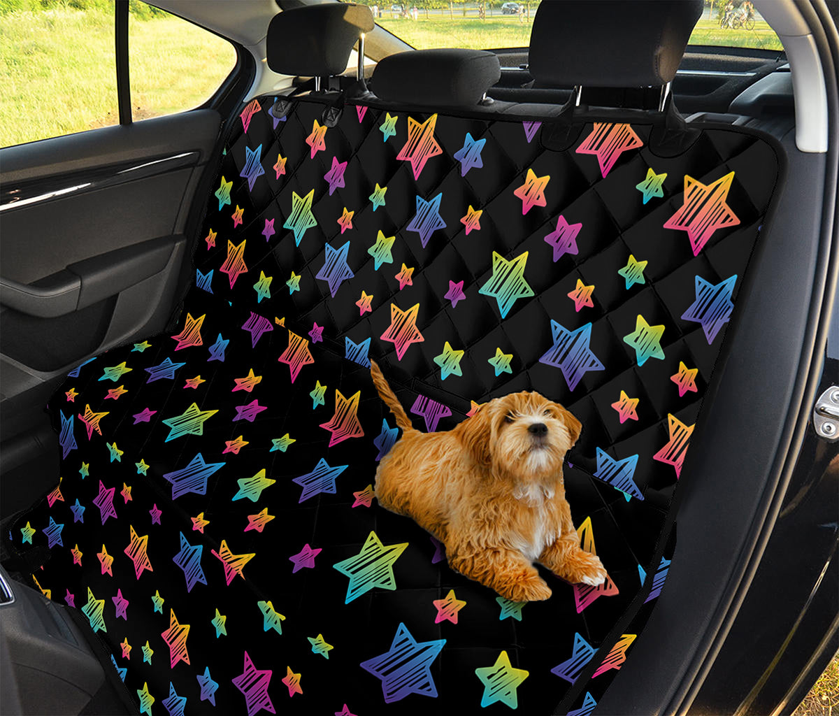 Rainbow Stars Pattern Print Pet Car Back Seat Cover