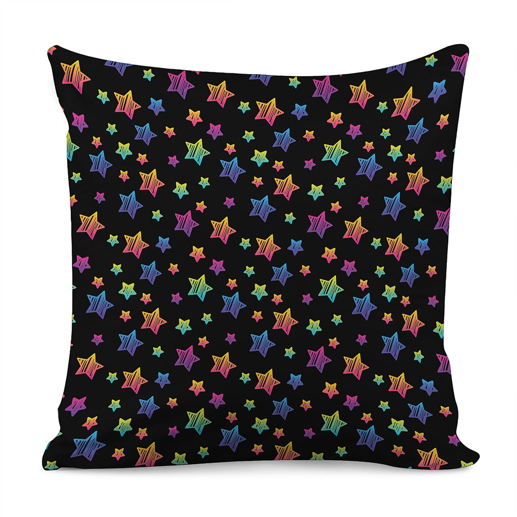 Rainbow Stars Pattern Print Pillow Cover