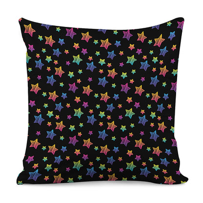 Rainbow Stars Pattern Print Pillow Cover
