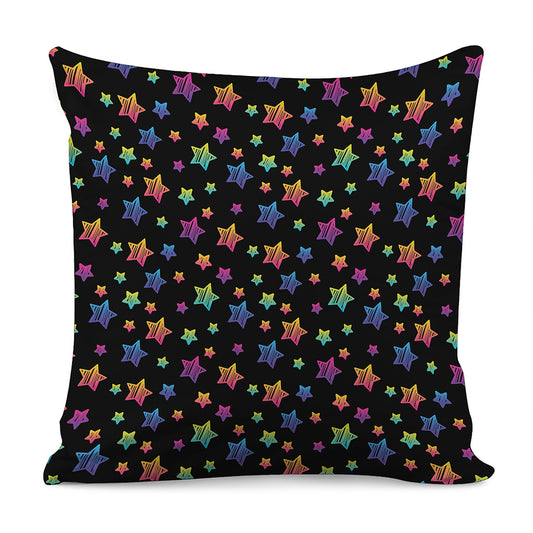 Rainbow Stars Pattern Print Pillow Cover