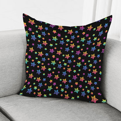 Rainbow Stars Pattern Print Pillow Cover