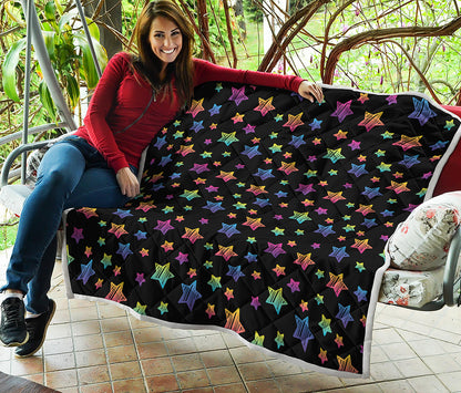 Rainbow Stars Pattern Print Quilt