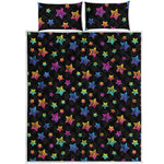 Rainbow Stars Pattern Print Quilt Bed Set