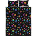 Rainbow Stars Pattern Print Quilt Bed Set