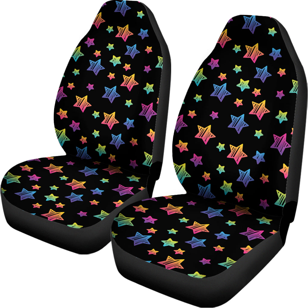 Rainbow Stars Pattern Print Universal Fit Car Seat Covers