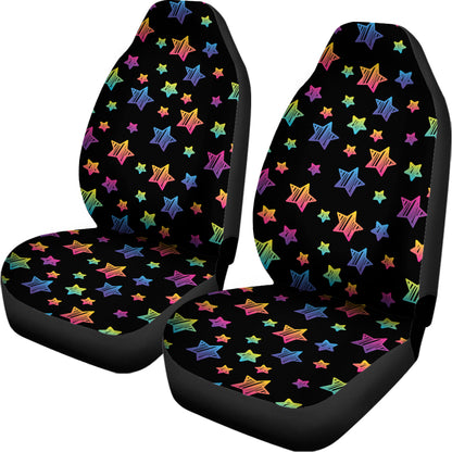 Rainbow Stars Pattern Print Universal Fit Car Seat Covers