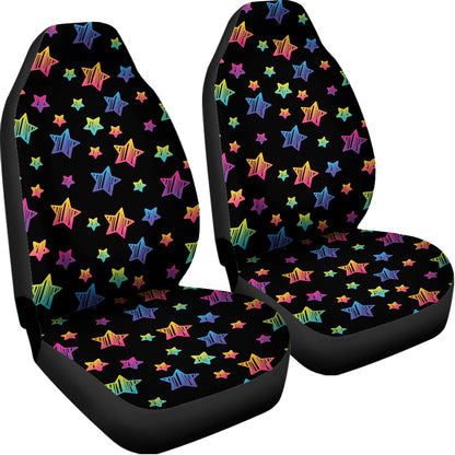 Rainbow Stars Pattern Print Universal Fit Car Seat Covers
