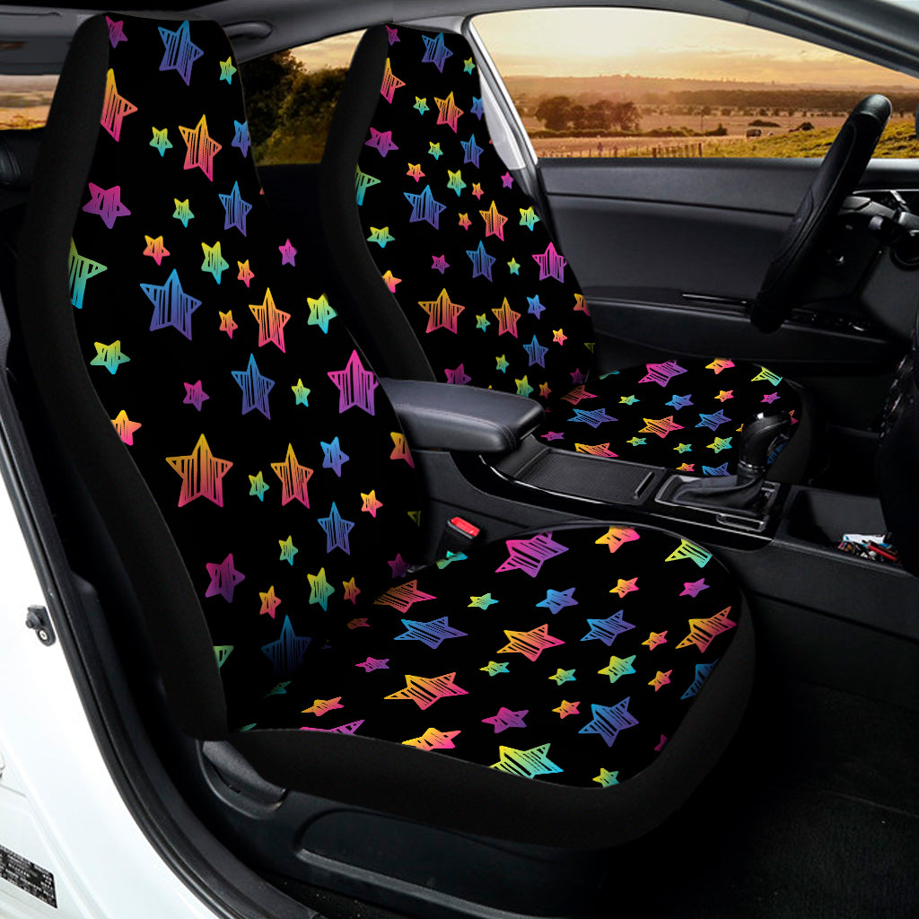 Rainbow Stars Pattern Print Universal Fit Car Seat Covers