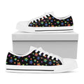 Rainbow Stars Pattern Print White Low Top Sneakers