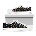Rainbow Stars Pattern Print White Low Top Shoes