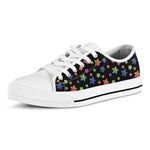 Rainbow Stars Pattern Print White Low Top Shoes