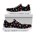 Rainbow Stars Pattern Print White Running Shoes