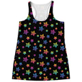 Rainbow Stars Pattern Print Women's Racerback Tank Top