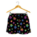Rainbow Stars Pattern Print Women's Shorts