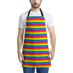 Rainbow Stripe Print Apron