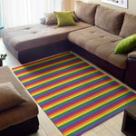 Rainbow Stripe Print Area Rug