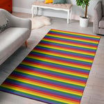 Rainbow Stripe Print Area Rug