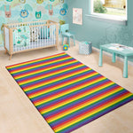 Rainbow Stripe Print Area Rug