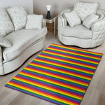 Rainbow Stripe Print Area Rug